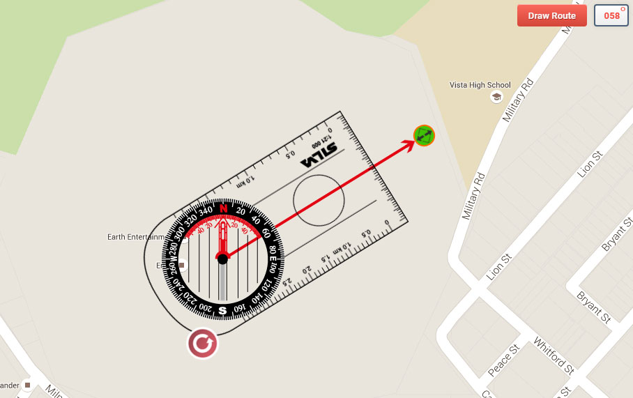 Manual resizing of the Compass direction of travel arrow